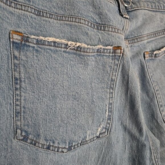 ABERCROMBIE & FITCH Ultra High Rise 90s Straight Jean Wide Leg Sz 34 distressed - Picture 7 of 13